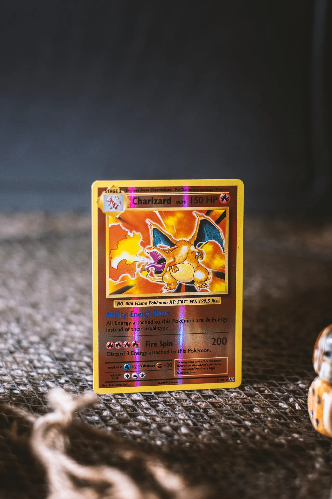 Holographic Charizard Pokemon trading card — one of the most valuable collectible cards